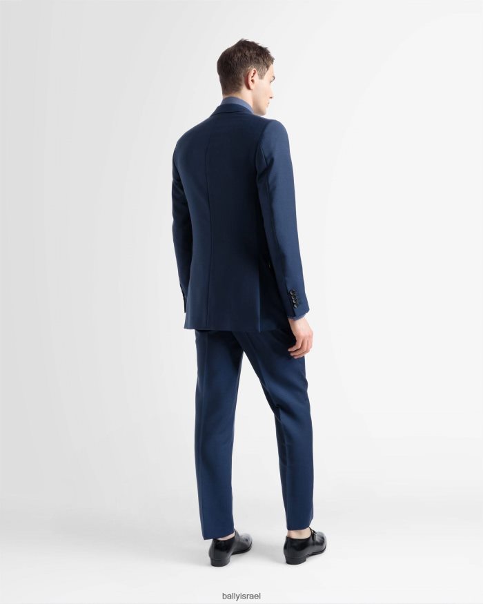 כְּחוֹל Bally מעיל צמר תערובת כפול גברים הַלבָּשָׁה AS12D991