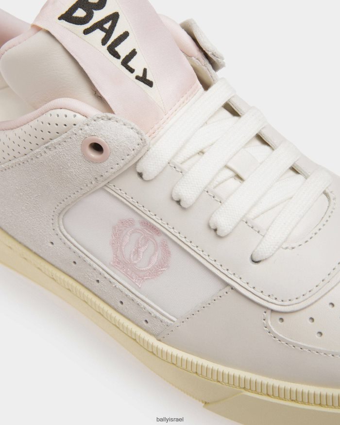 לבן Bally להעלות נעלי ספורט עור נשים הַנעָלָה AS12D99