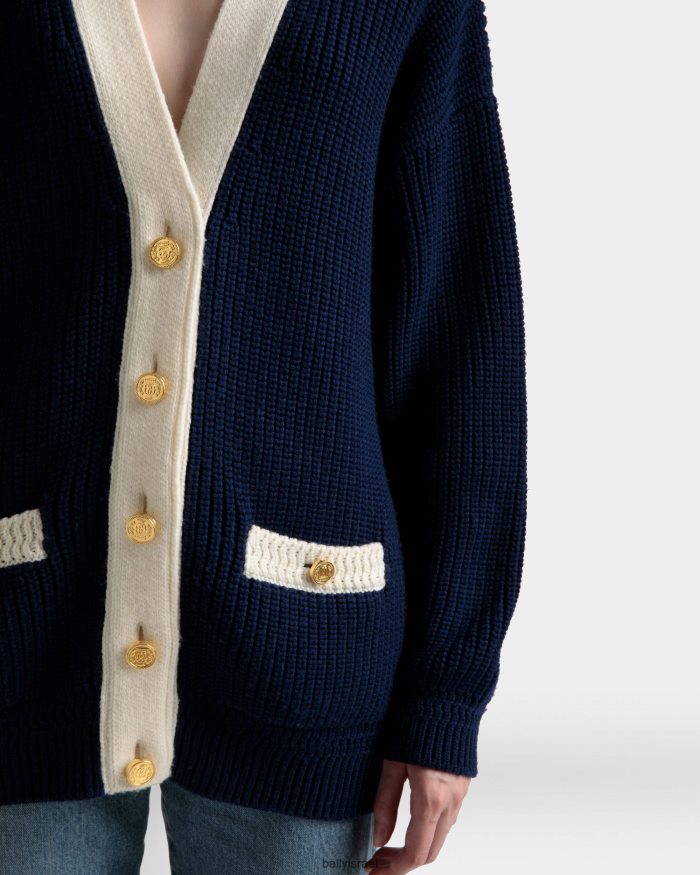 כְּחוֹל Bally קרדיגן צווארון V נשים הַלבָּשָׁה AS12D20