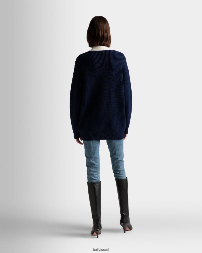 כְּחוֹל Bally קרדיגן צווארון V נשים הַלבָּשָׁה AS12D20