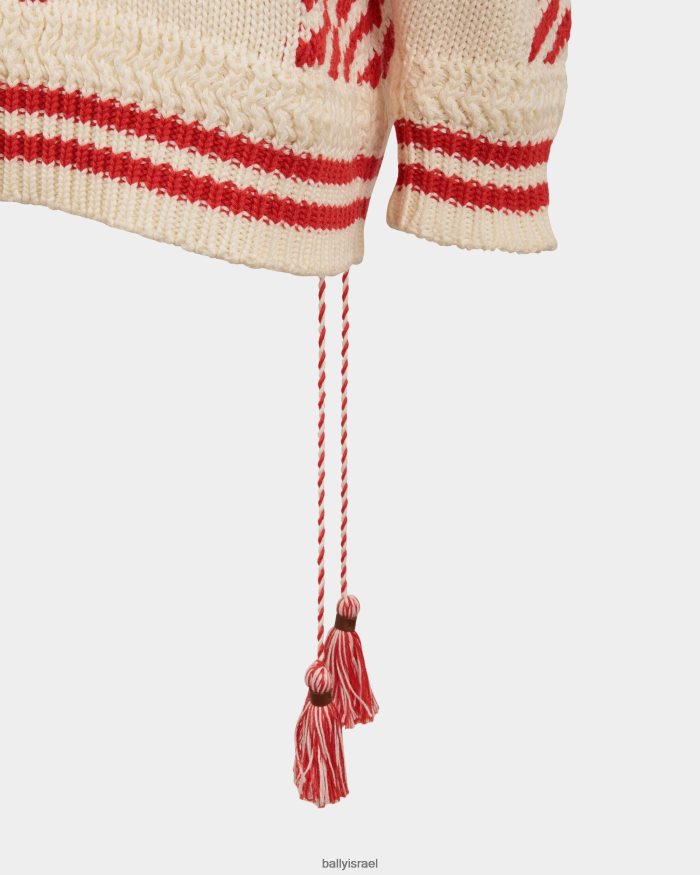 בז' Bally סוודר כותנה עם צווארון V נשים הַלבָּשָׁה AS12D40