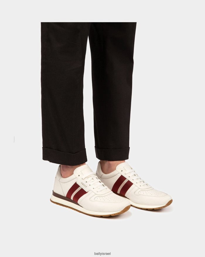 לבן Bally נעלי ספורט מעור astel גברים הַנעָלָה AS12D826