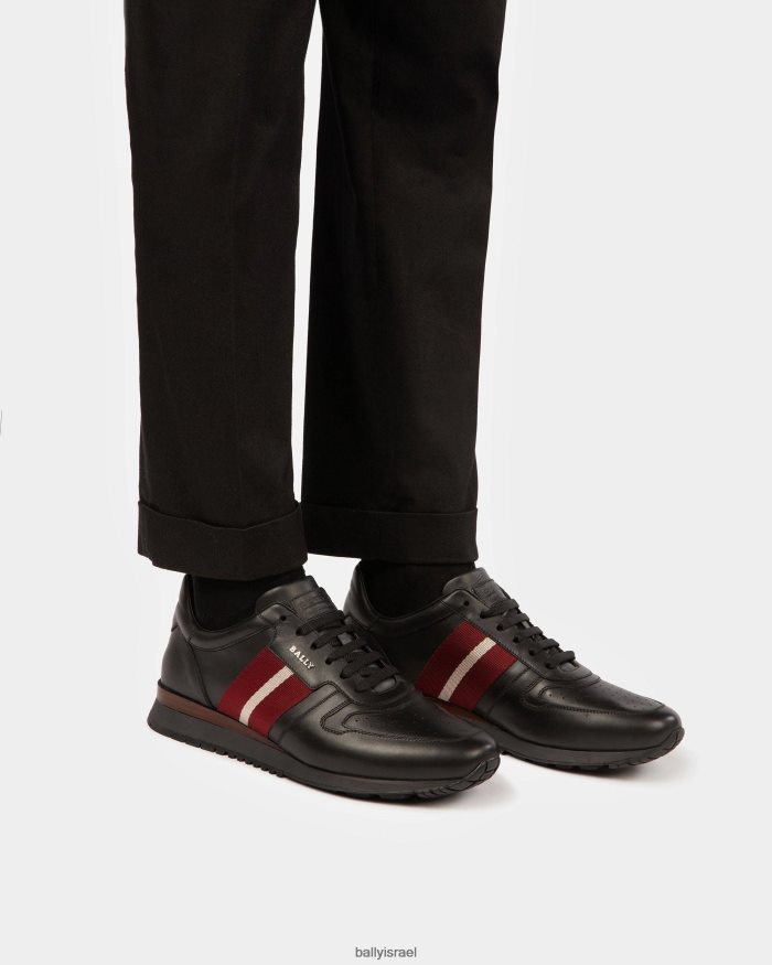 שָׁחוֹר Bally נעלי ספורט מעור astel גברים הַנעָלָה AS12D846