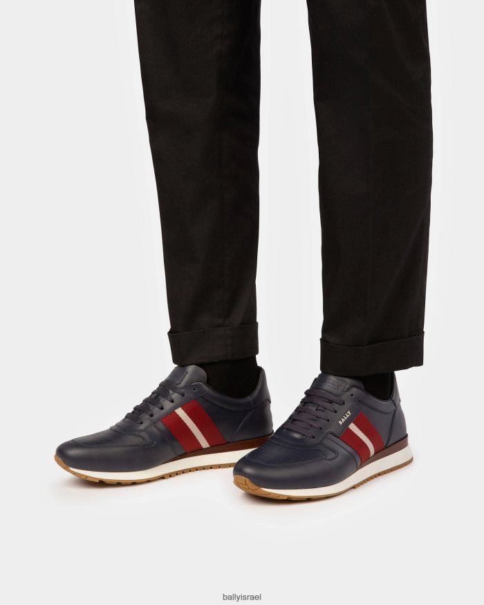 כְּחוֹל Bally נעלי ספורט מעור astel גברים הַנעָלָה AS12D914