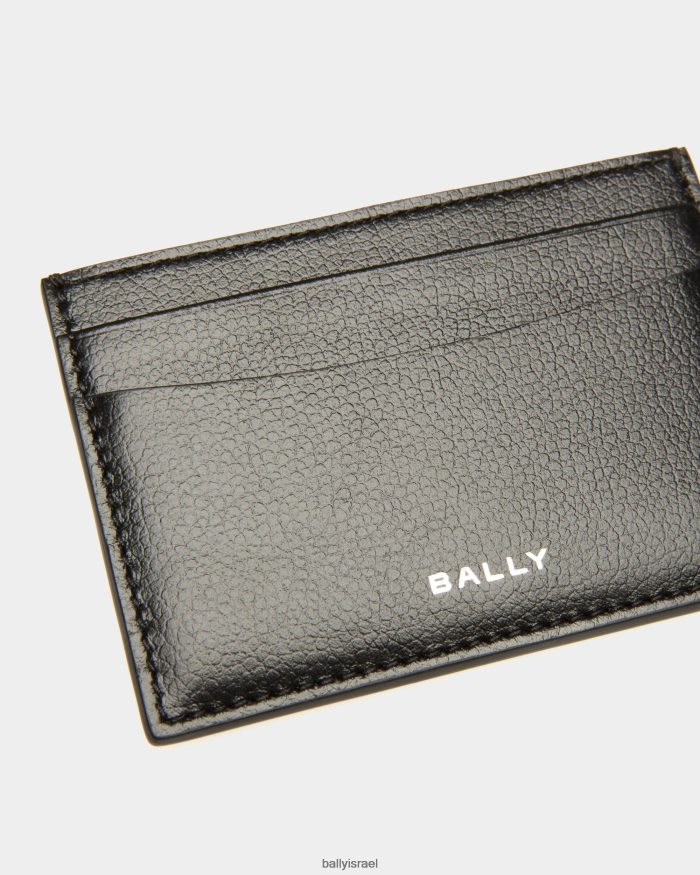 שָׁחוֹר Bally עור מחזיק כרטיס ביקור banque גברים אביזרים AS12D337