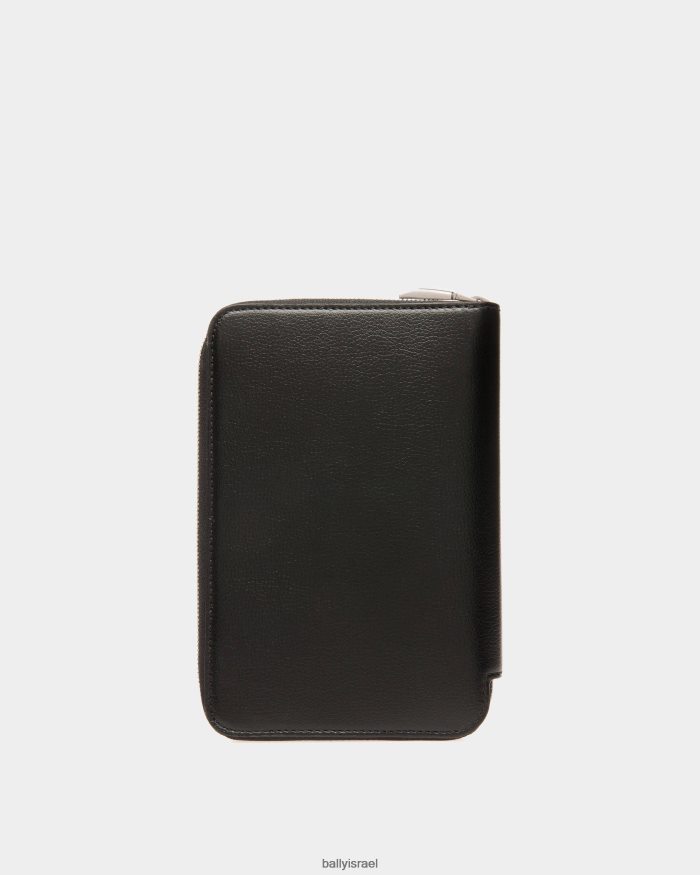 שָׁחוֹר Bally עור ארנק נסיעות banque גברים אביזרים AS12D338