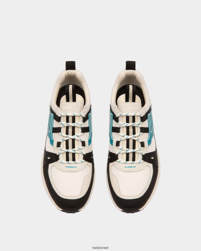 שָׁחוֹר Bally נעלי ספורט מבד damon ועור גברים הַנעָלָה AS12D977