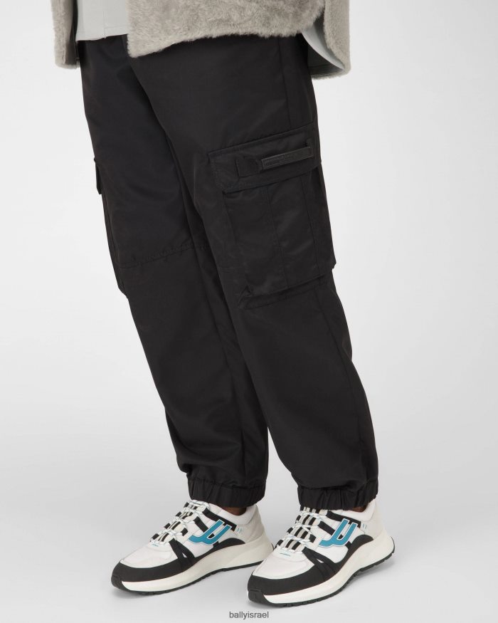 שָׁחוֹר Bally נעלי ספורט מבד damon ועור גברים הַנעָלָה AS12D977