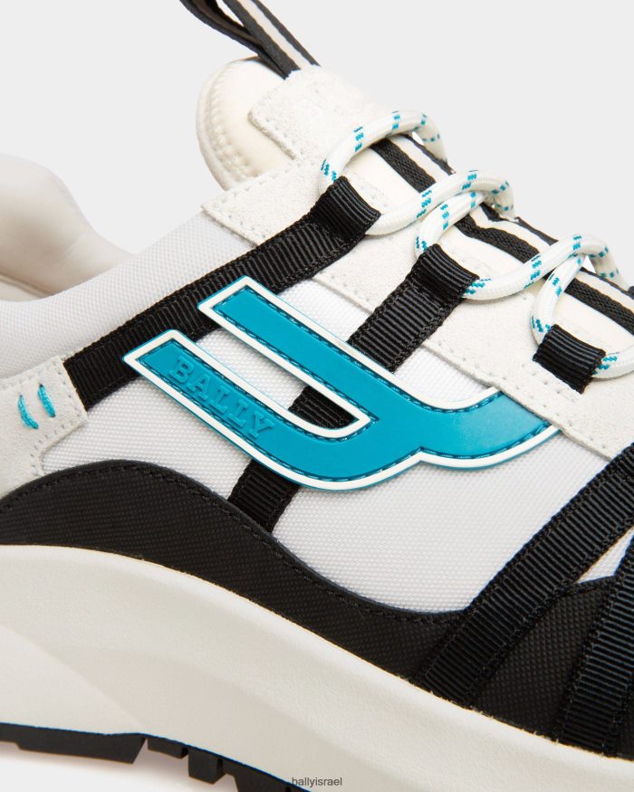 שָׁחוֹר Bally נעלי ספורט מבד damon ועור גברים הַנעָלָה AS12D977