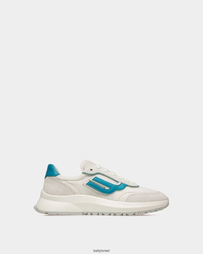 לבן Bally נעלי ספורט מעור ורשת demmy גברים הַנעָלָה AS12D986