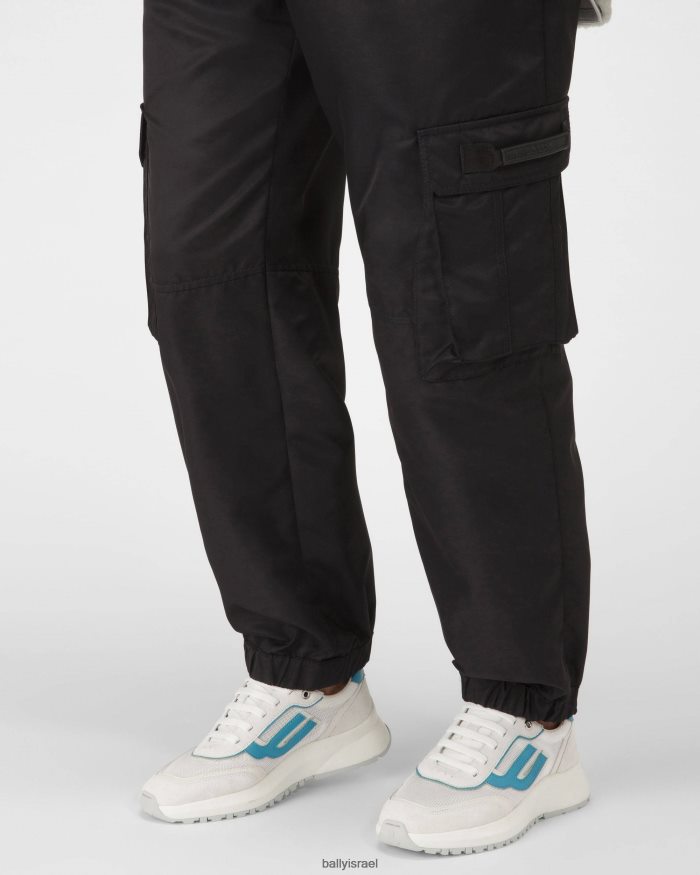 לבן Bally נעלי ספורט מעור ורשת demmy גברים הַנעָלָה AS12D986