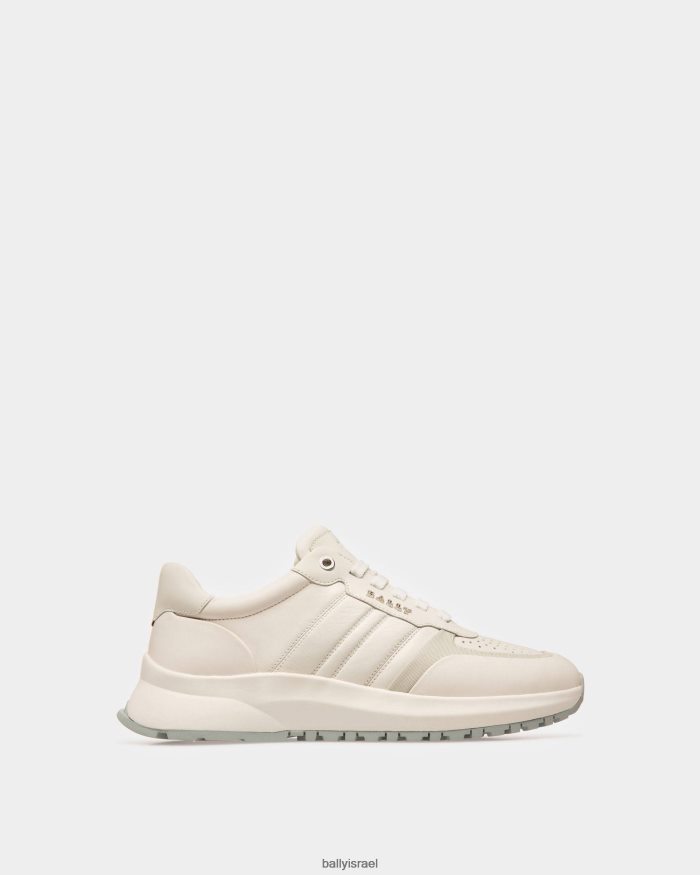 לבן Bally נעלי ספורט ועצמות מעור ובד dessye גברים הַנעָלָה AS12D835