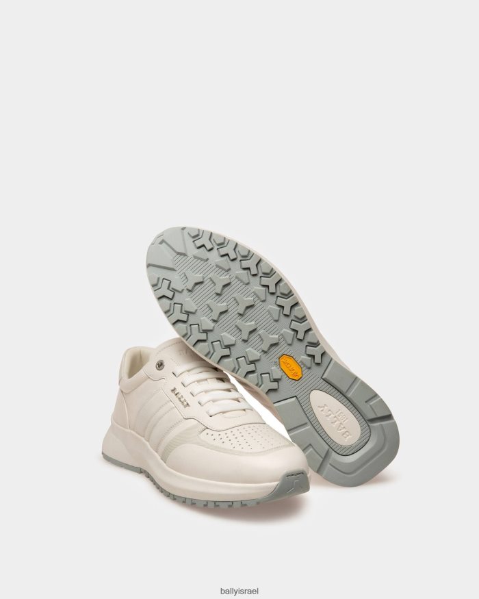 לבן Bally נעלי ספורט ועצמות מעור ובד dessye גברים הַנעָלָה AS12D835