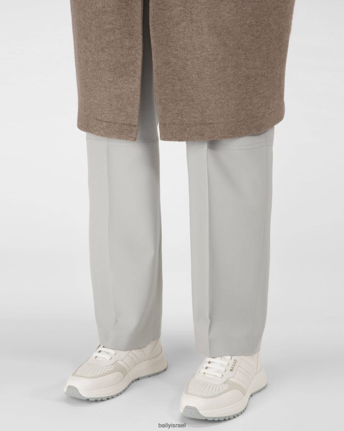 לבן Bally נעלי ספורט ועצמות מעור ובד dessye גברים הַנעָלָה AS12D835