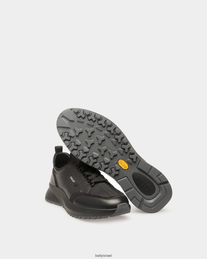 שָׁחוֹר Bally נעלי ספורט מעור deven גברים הַנעָלָה AS12D405