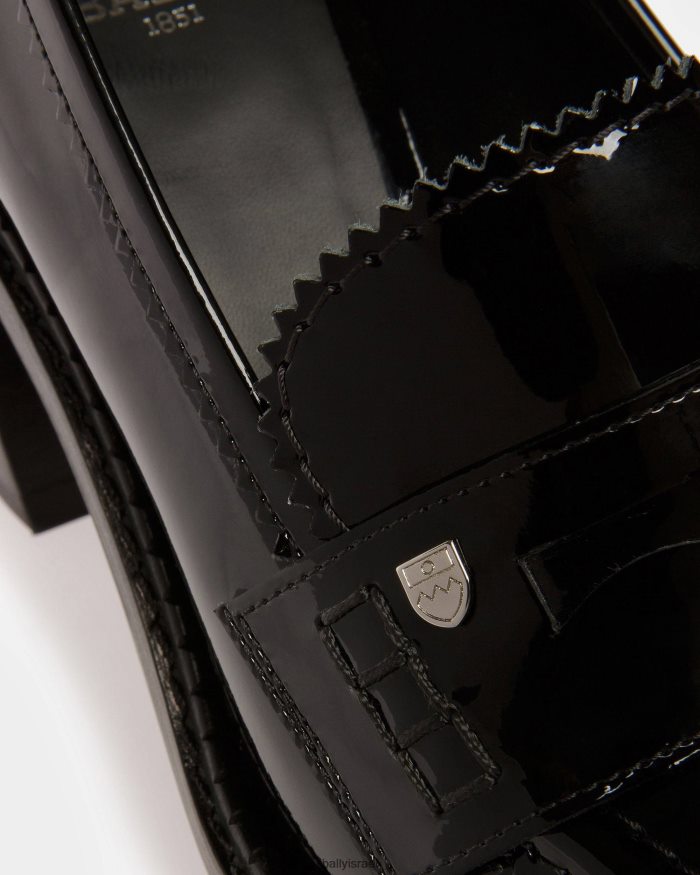 שָׁחוֹר Bally מוקסינים מעור elly נשים הַנעָלָה AS12D649