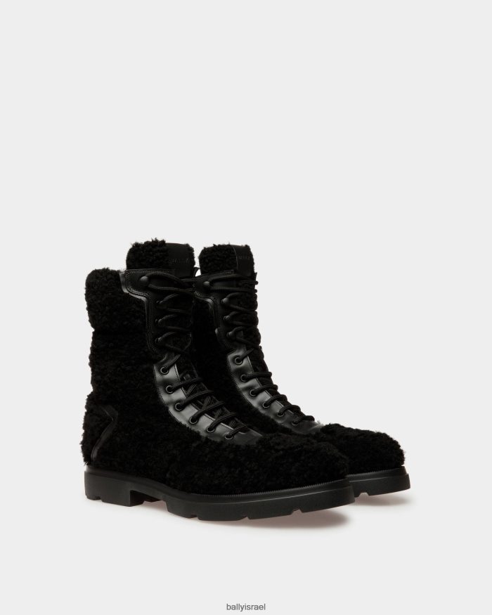 שָׁחוֹר Bally מגפי enga פרווה מלאכותית גברים הַנעָלָה AS12D1034