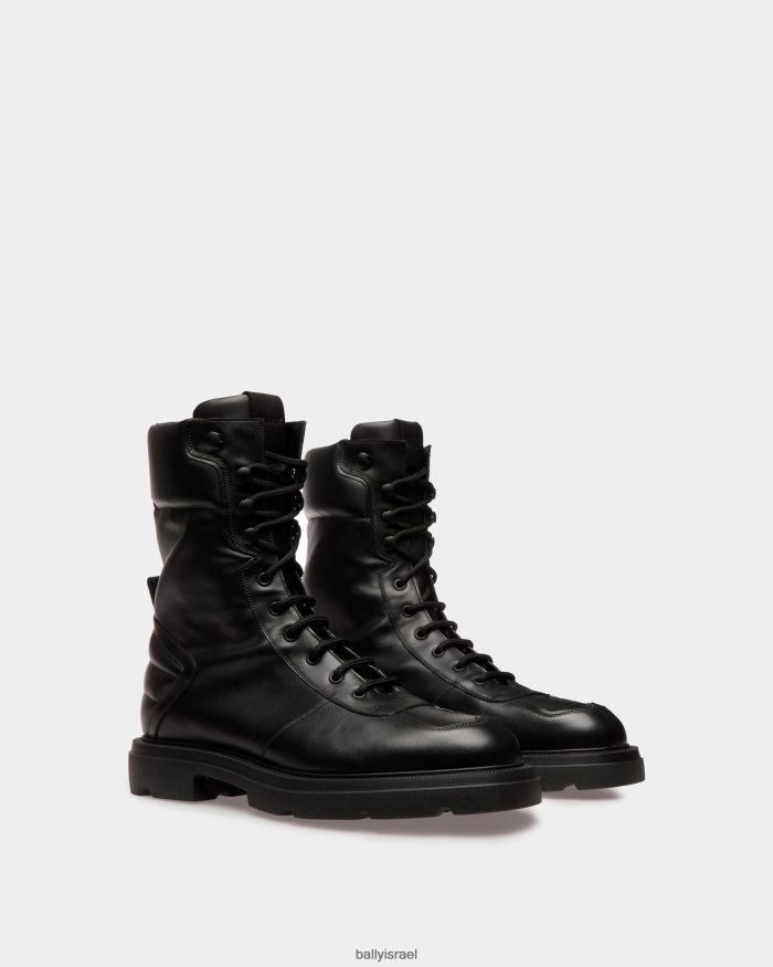 שָׁחוֹר Bally מגפי enga עור גברים הַנעָלָה AS12D458