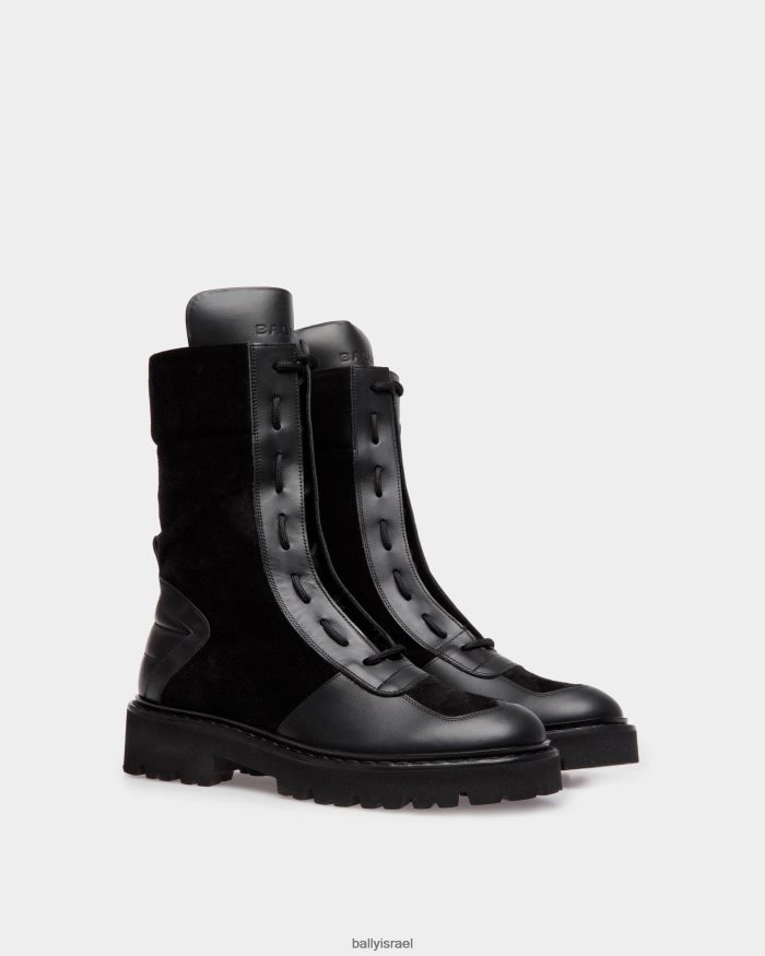 שָׁחוֹר Bally מגפי enga עור נשים הַנעָלָה AS12D9