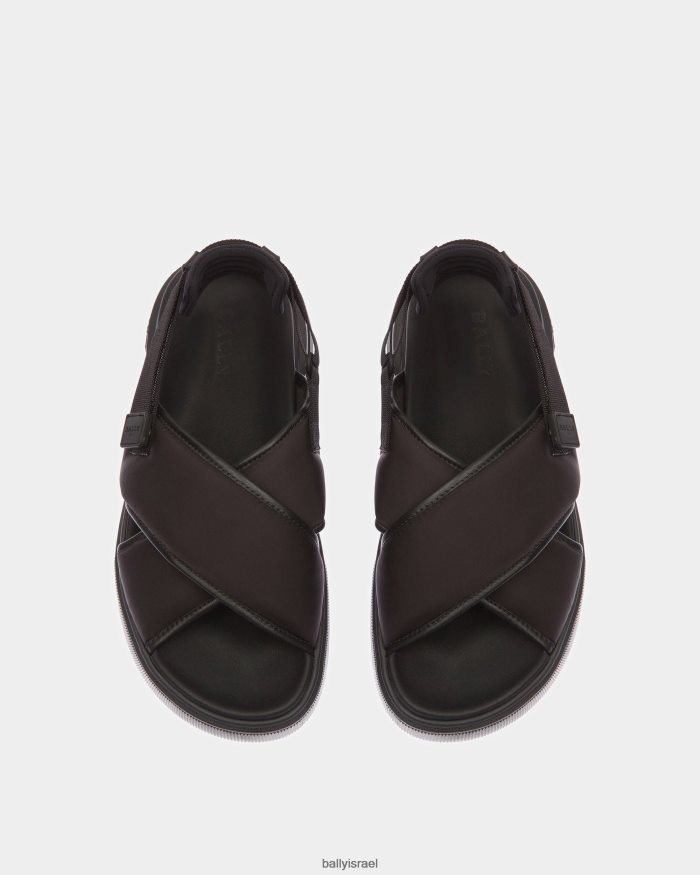 שָׁחוֹר Bally סנדלי עור וניילון של jodye נשים הַנעָלָה AS12D719