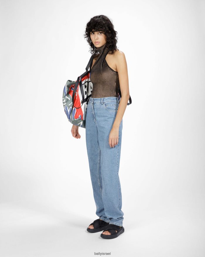 שָׁחוֹר Bally סנדלי עור וניילון של jodye נשים הַנעָלָה AS12D719