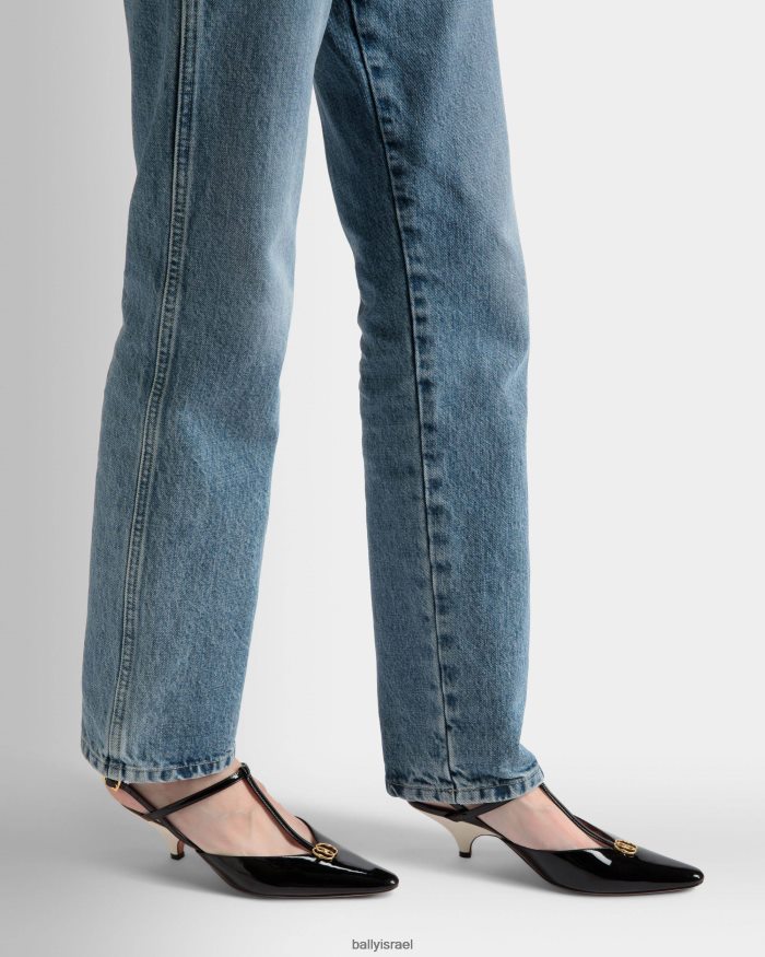 שָׁחוֹר Bally משאבת קלע katy ועור עצמות נשים הַנעָלָה AS12D584