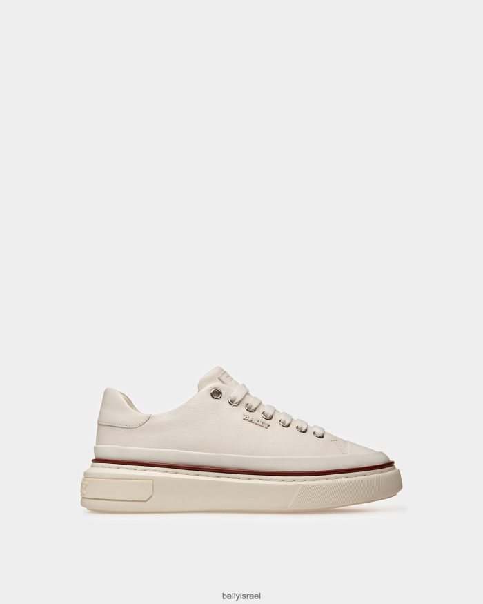 לבן Bally נעלי ספורט מעור maily נשים הַנעָלָה AS12D60