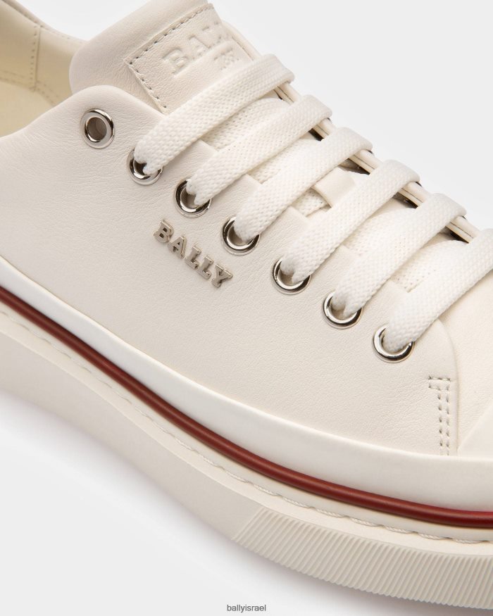 לבן Bally נעלי ספורט מעור maily נשים הַנעָלָה AS12D60