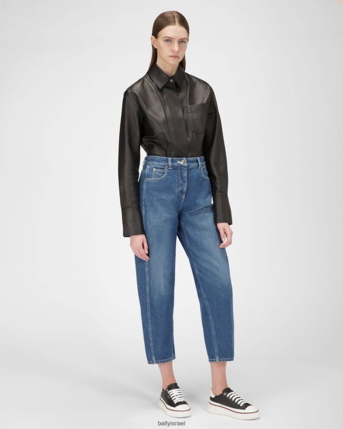 שָׁחוֹר Bally נעלי ספורט מעור maily נשים הַנעָלָה AS12D652