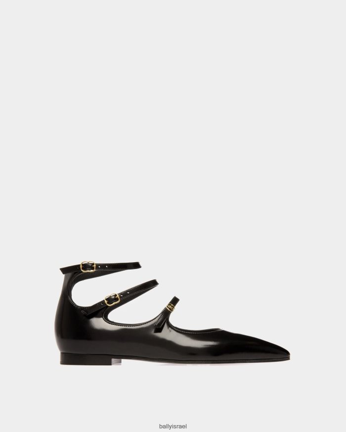 שָׁחוֹר Bally marilou שטוח משאבות עור נשים הַנעָלָה AS12D586