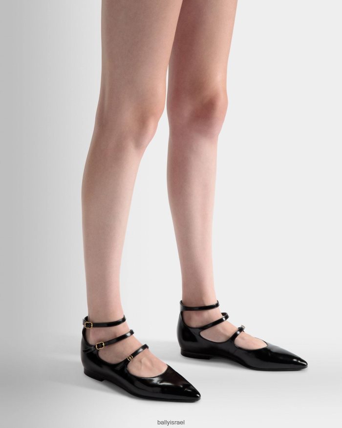 שָׁחוֹר Bally marilou שטוח משאבות עור נשים הַנעָלָה AS12D586