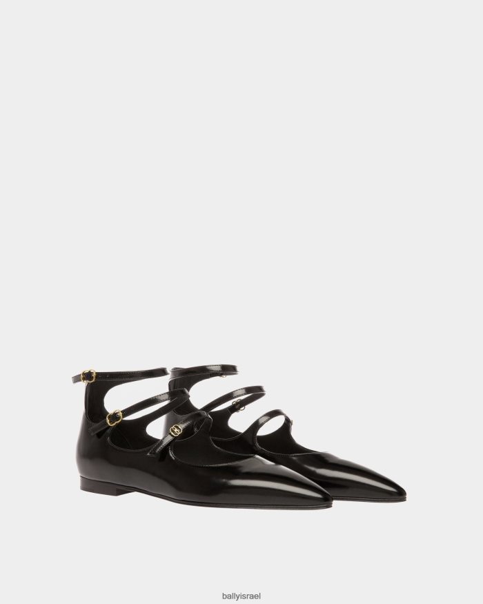 שָׁחוֹר Bally marilou שטוח משאבות עור נשים הַנעָלָה AS12D586