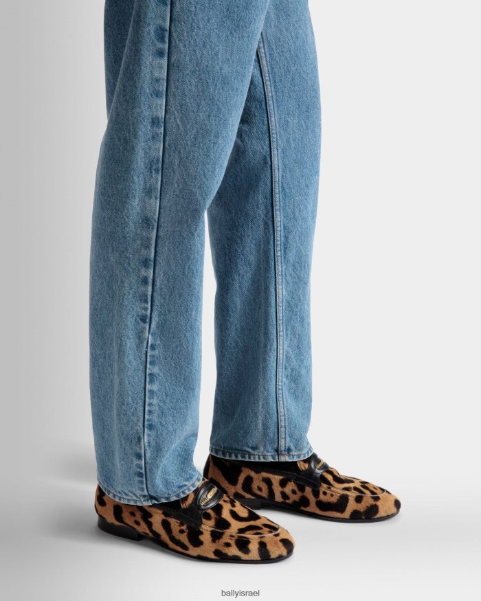 חום Bally pesek loafers עור עגל שיער גברים הַנעָלָה AS12D1052