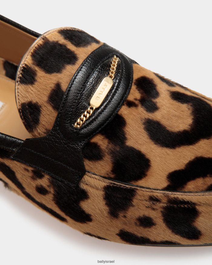חום Bally pesek loafers עור עגל שיער גברים הַנעָלָה AS12D1052