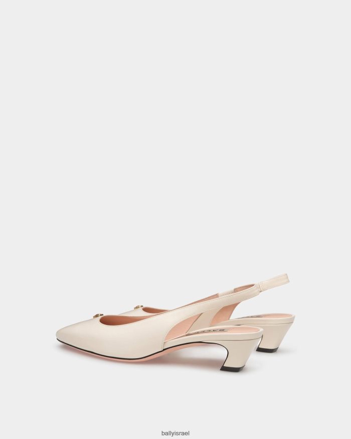 לבן Bally עור slingback משאבת sylt נשים הַנעָלָה AS12D149