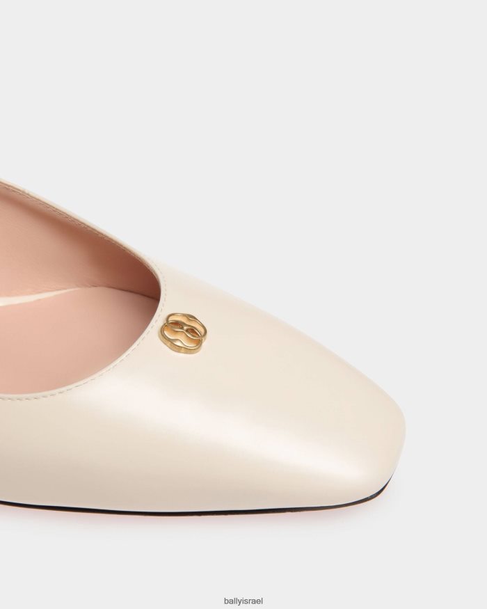 לבן Bally עור slingback משאבת sylt נשים הַנעָלָה AS12D149