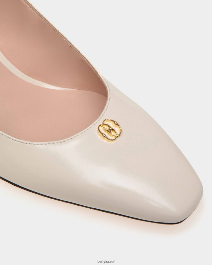 לבן Bally עור slingback משאבת sylt נשים הַנעָלָה AS12D165