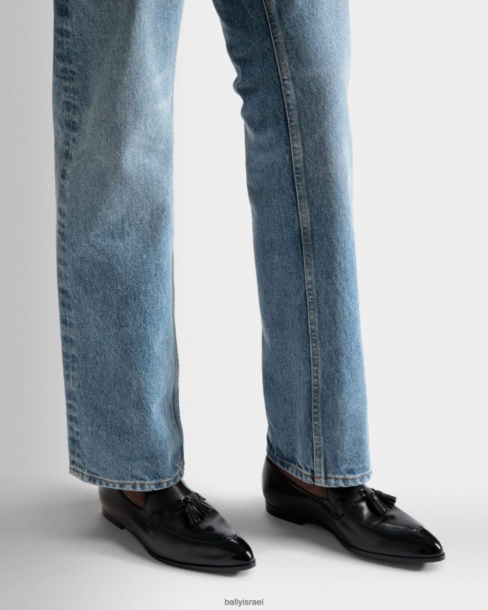 שָׁחוֹר Bally עור לופרס שטוחים של vegas גברים הַנעָלָה AS12D857