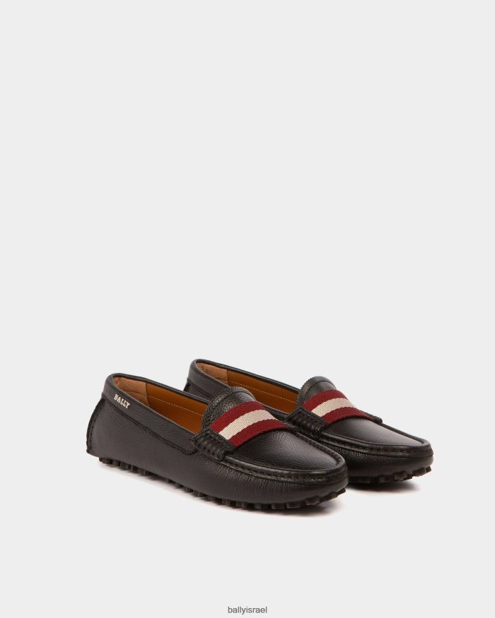 שָׁחוֹר Bally w נהגים מעור נשים הַנעָלָה AS12D653