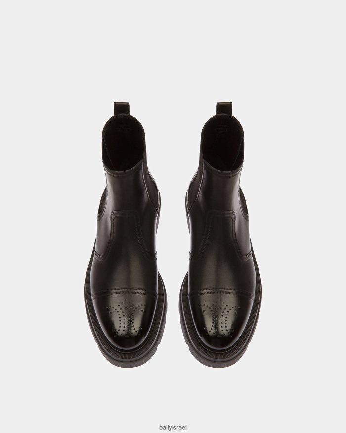 שָׁחוֹר Bally מגפי עור zecron גברים הַנעָלָה AS12D879
