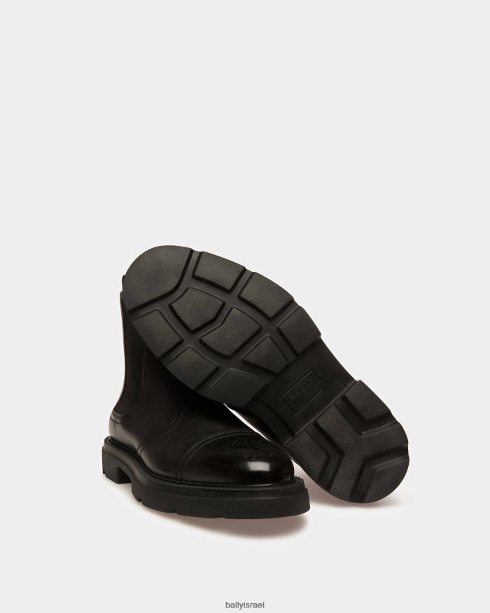 שָׁחוֹר Bally מגפי עור zecron גברים הַנעָלָה AS12D879