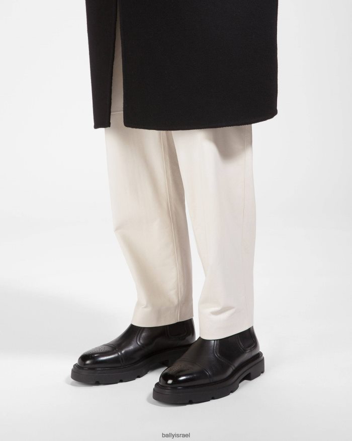 שָׁחוֹר Bally מגפי עור zecron גברים הַנעָלָה AS12D879