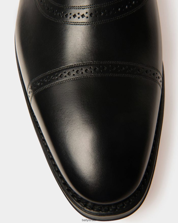 שָׁחוֹר Bally נעל שרוכים מעור סקניו אוקספורד גברים הַנעָלָה AS12D318