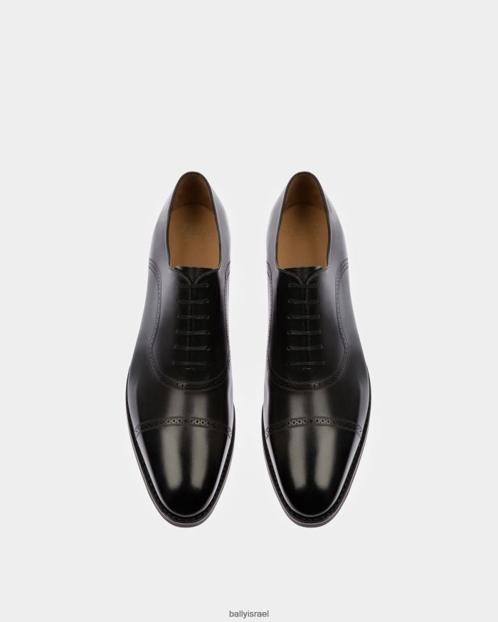 שָׁחוֹר Bally נעל שרוכי אוקספורד מעור סקוטי גברים הַנעָלָה AS12D319