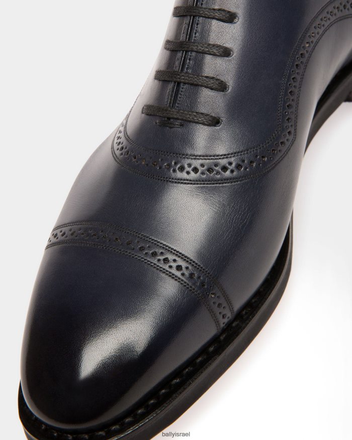 כְּחוֹל Bally נעלי אוקספורד מעור סקוטי גברים הַנעָלָה AS12D899